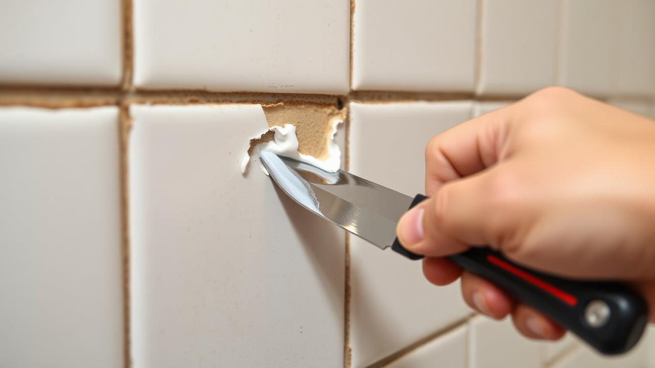 Kit verwijderen — vakkundig en zonder beschadiging Stanleymes verwijdert oude verkleurde kit uit badkamernaad